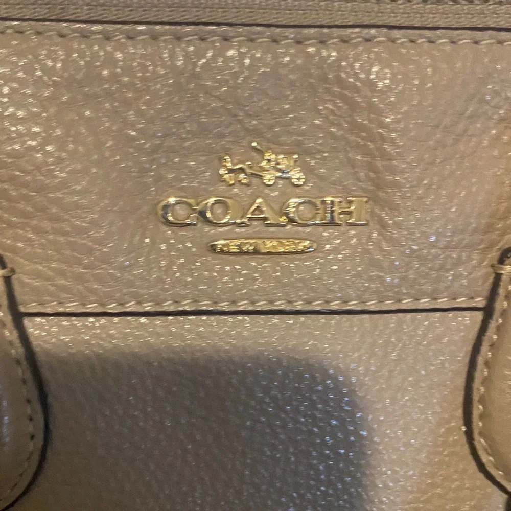 Coach Pebbled Leather Tote in Taupe - Picture 2 of 15